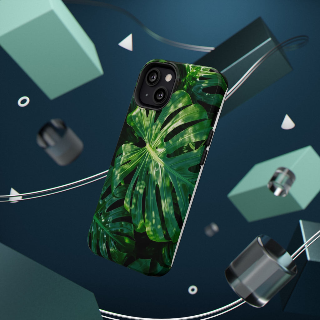 Samsung and iPhone Monstera Leaf Pattern Phone Case | Impact-Resistant Case