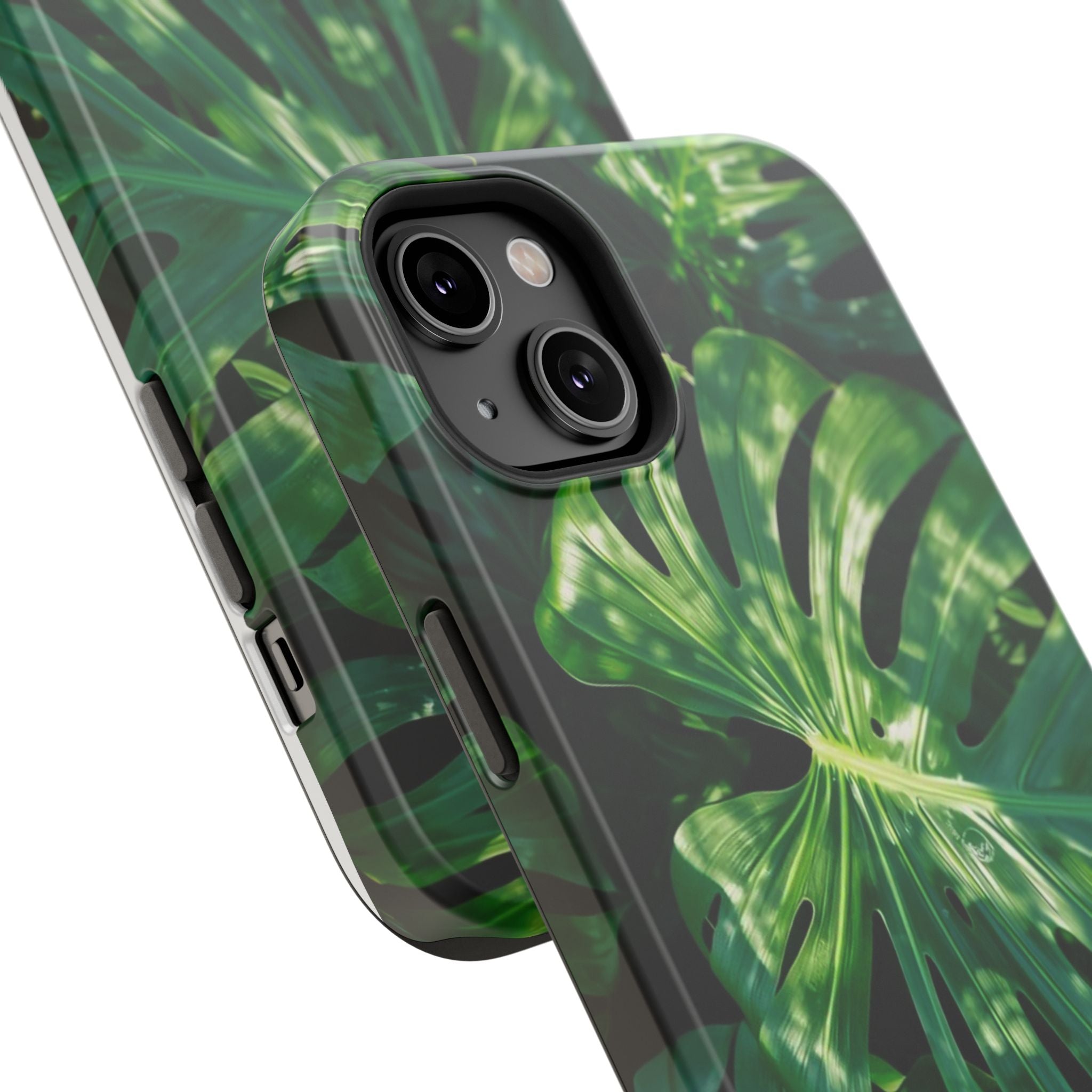 Samsung and iPhone Monstera Leaf Pattern Phone Case | Impact-Resistant Case